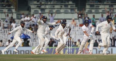 Indian cricket captain Virat Kohli, left, and team celebrate after winning the test series against England during their fifth day of the fifth cricket test match in Chennai, India, Tuesday, Dec. 20, 2016. (AP Photo/Tsering Topgyal)