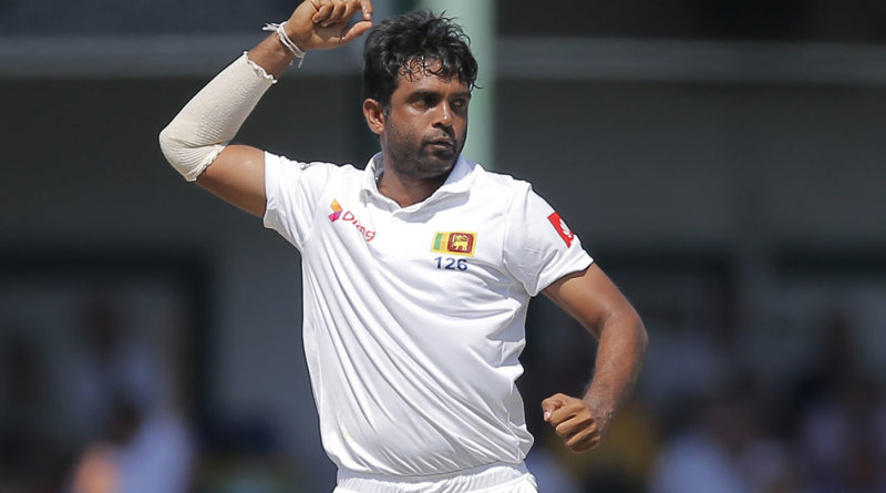 Dilruwan Perera celebrates a breakthrough, Sri Lanka v England, 3rd Test, SSC, Colombo, 3rd day, November 25, 2018 ©Associated Press