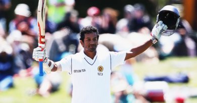 Dimuth Karunaratne raised his maiden Test century, New Zealand v Sri Lanka, 1st Test, Christchurch, 3rd day, December 28, 2014 ©Getty Images