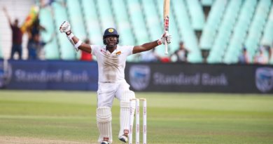 An ecstatic Kusal Perera after taking Sri Lanka to an improbable win, South Africa v Sri Lanka, 1st Test, Durban, 4th day, February 16, 2019 © Getty Images