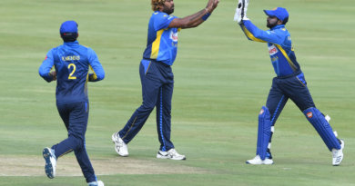 Lasith Malinga celebrates after a wicket © Getty Images