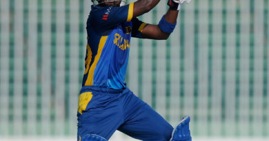 Priyamal Perera made 68 runs for Sri Lanka Under-19 in their ICC U19 World Cup quarter-final clash against Pakistan at the Sharjah Cricket Stadium in Abu Dhabi on February 22, 2014. IDI/Getty Images