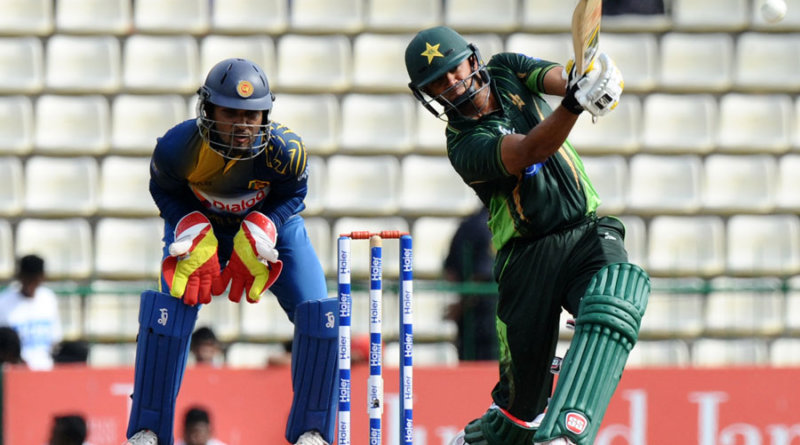 Azhar Ali launches one down the ground © AFP