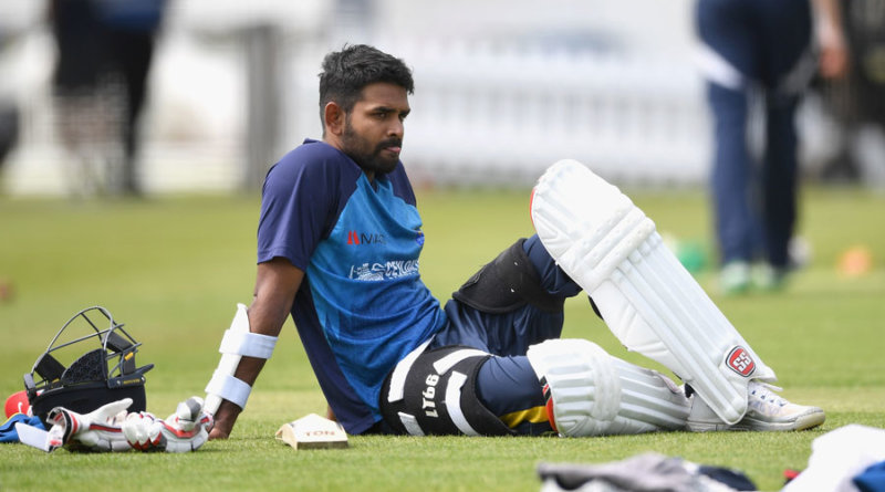 Lahiru Thirimanne waits for his turn in the nets © Getty Images