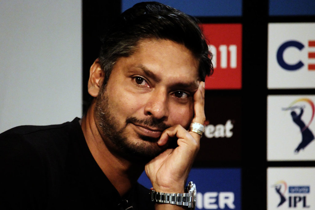 Kumar Sangakkara talks to the media © Getty Images