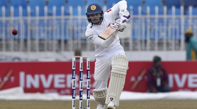 Sri Lankan batsman Dhananjaya de Silva plays a shot during the second-day of the 1st cricket test match between Pakistan and Sri Lanka, in Rawalpindi, Pakistan, Thursday, Dec. 12, 2019. (AP Photo/Anjum Naveed)