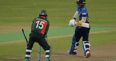 Ashen Bandara was bowled for 3 off 24 balls, Bangladesh vs Sri Lanka, 1st ODI, Dhaka, May 23, 2021 ©AFP/Getty Images