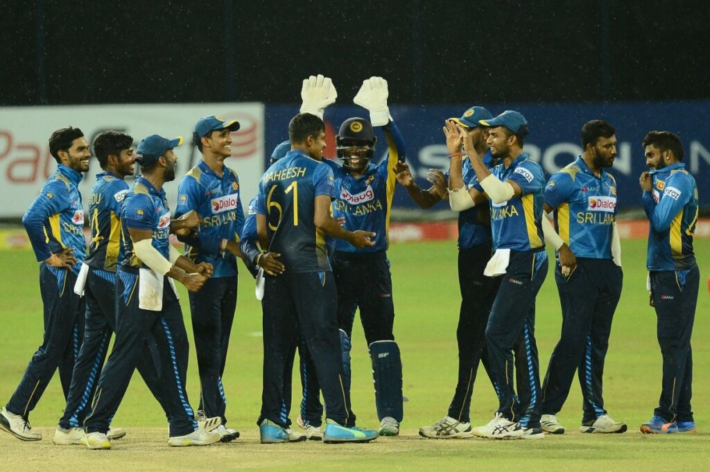 Maheesh Theekshana struck with his first ball in international cricket • Sep 07, 2021 © Gallo Images/Getty Images