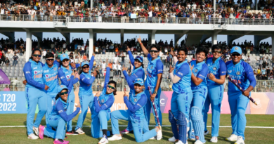 Members of the Indian team celebrate after their win•Oct 15, 2022•Asian Cricket Council