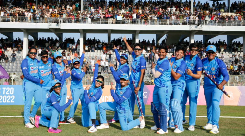 Members of the Indian team celebrate after their win•Oct 15, 2022•Asian Cricket Council