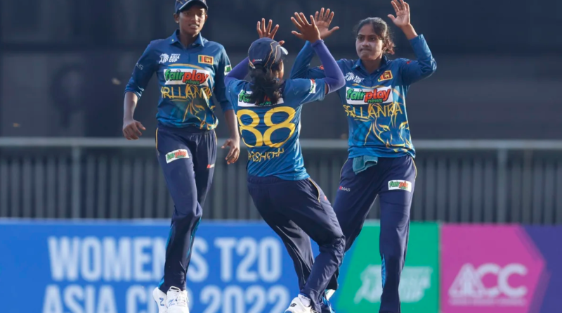 Sugandika Kumari celebrates dismissing Theertha Satish•Oct 02, 2022•Asian Cricket Council