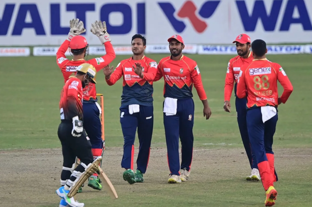 Shakib Al Hasan dismissed Litton Das early on•Feb 18, 2022•AFP/Getty Images