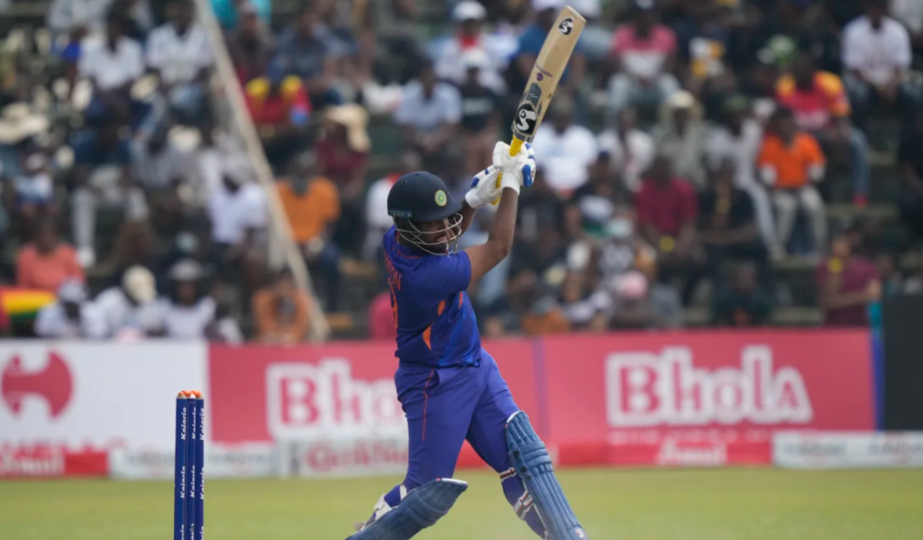 Sanju Samson finishes the job with a six down the ground•Aug 20, 2022•Associated Press