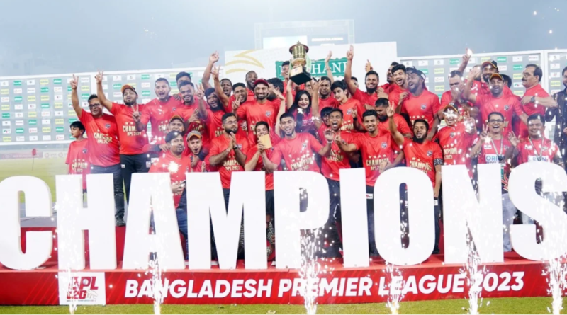 Comilla Victorians celebrate winning the BPL title•Feb 16, 2023•Bangladesh Cricket Board
