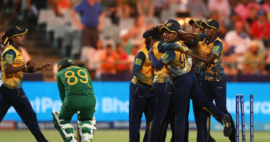 The Sri Lanka players celebrate a wicket•Feb 10, 2023•Getty Images