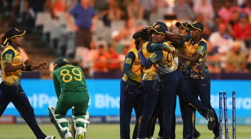 The Sri Lanka players celebrate a wicket•Feb 10, 2023•Getty Images