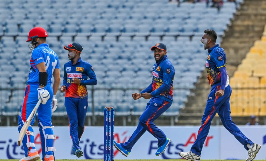 Dushmantha Chameera dismissed Rahmanullah Gurbaz cheaply•Jun 04, 2023•AFP/Getty Images