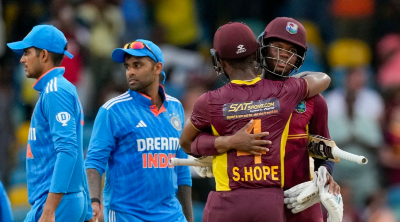 A 91-run partnership between Shai Hope and Keacy Carty ensured victory for West Indies•Jul 29, 2023•Associated Press