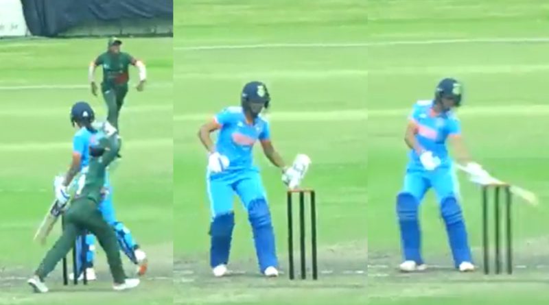 Harmanpreet Kaur hit the Stumps with her bat in anger