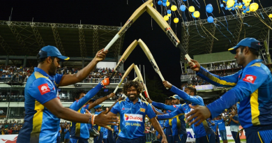 Lasith Malinga receives a guard of honour as he walks out for the last time in ODI cricket•Jul 26, 2019•AFP