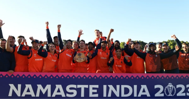 Netherlands rejoice after qualifying for the Men's ODI World Cup•Jul 06, 2023•ICC/Getty Images