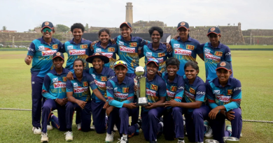 Sri Lanka women pose with the series trophy•Jul 03, 2023•Getty Images
