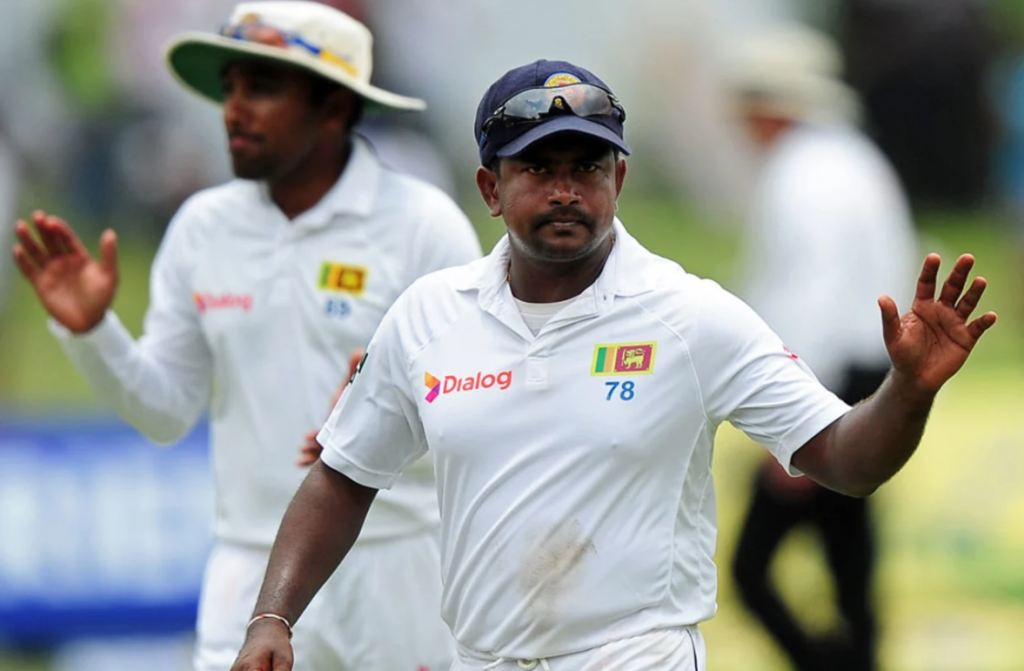Rangana Herath became the first left-arm bowler to take nine wickets in an innings in Tests•Aug 16, 2014•AFP