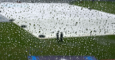 Droplets of rain made their presence felt during the World Cup warm-ups•Sep 30, 2023•Associated Press