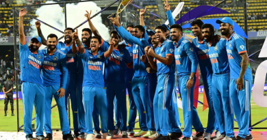 Job done, it's time to celebrate - India with their eighth Asia Cup trophy•Sep 17, 2023•AFP/Getty Images