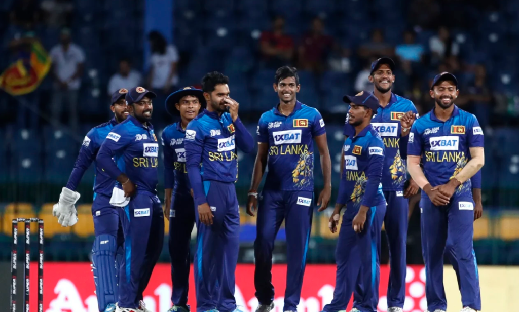 Matheesha Pathirana and his team-mates celebrate Shakib Al Hasan's wicket•Sep 09, 2023•Associated Press