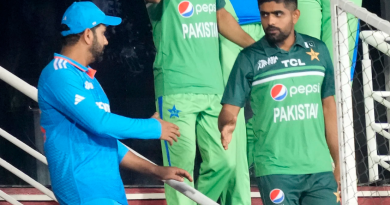 Rohit Sharma and Babar Azam shake hands to signal an end to the frustrating wait•Sep 02, 2023•Associated Press