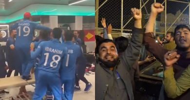 Afghanistan players and fans celebrated their team's historical victory