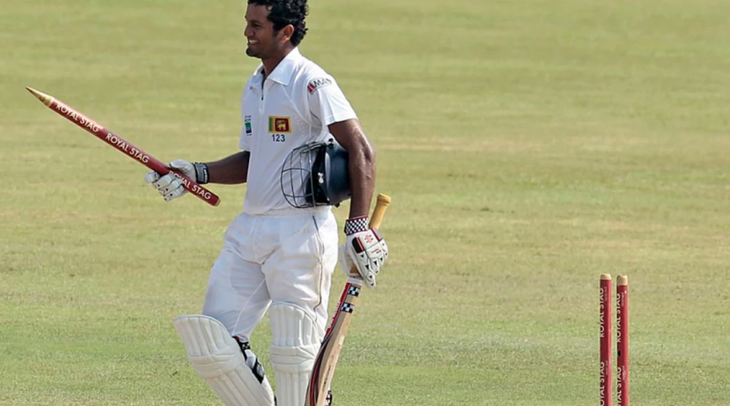 Dimuth Karunaratne takes off a stump after taking Sri Lanka to victory•Nov 19, 2012•Associated Press