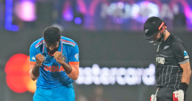Jasprit Bumrah and Daryl Mitchell experience contrasting emotions•Nov 15, 2023•Associated Press