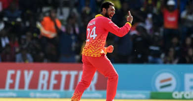 Sikandar Raza broke through a crucial stand with Aqib Ilyas' wicket•Jun 29, 2023•ICC/Getty Images