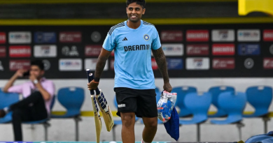 Suryakumar Yadav at a training session•Sep 26, 2023•AFP via Getty Images