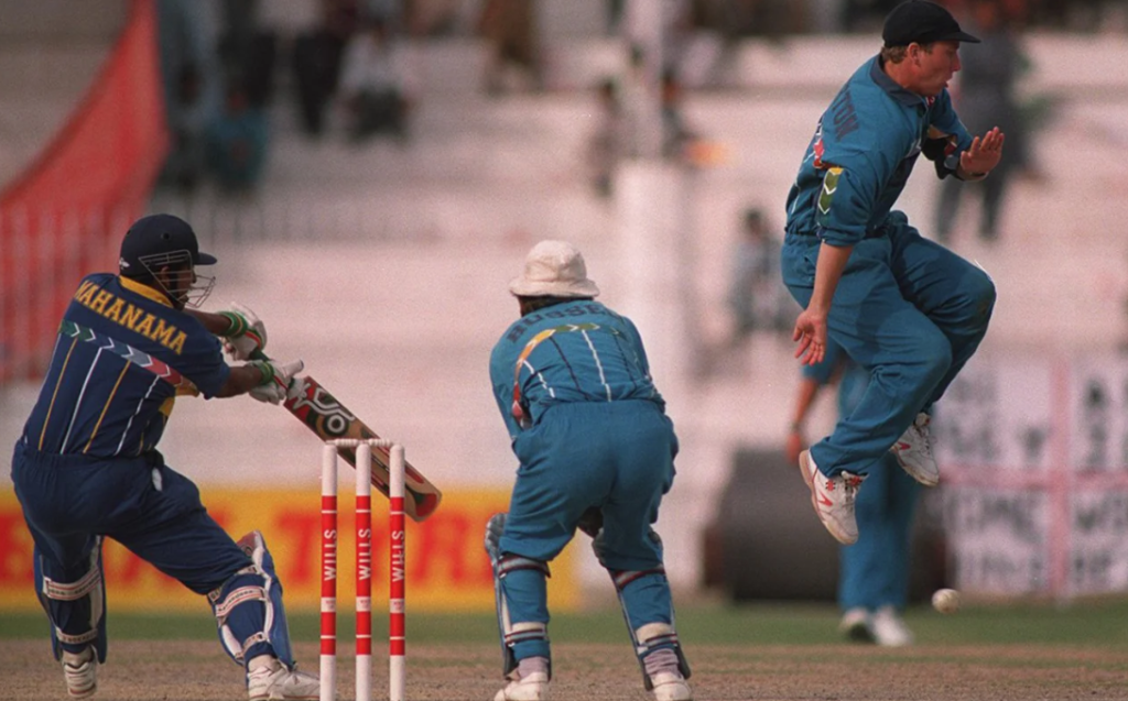 Roshan Mahanama cuts one past Michael Atherton•Mar 09, 1996•Getty Images
