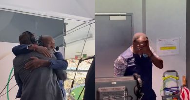 Emotional moments in the commentary box after the historic win