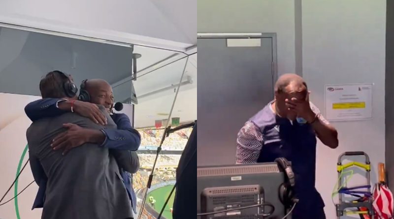 Emotional moments in the commentary box after the historic win