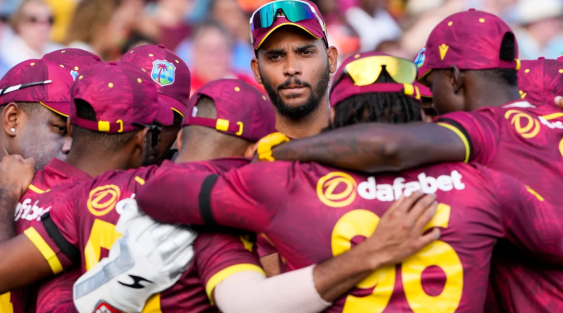 Brandon King joins West Indies' huddle ahead of the third ODI•Dec 09, 2023•Associated Press