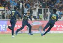 Rashid Khan and his team-mates are pumped after a smart catch got rid of Travis Head•May 02, 2025•BCCI