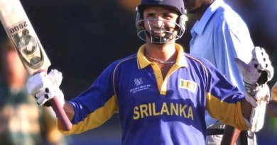 Man of the Match Marvan Atapattu is all smiles after reaching three figures against South Africa in Durban•Mar 03, 2003•Reuters