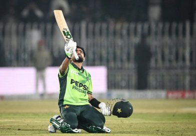 The relief is palpable on his face after Babar Azam completes his century after a long wait•Nov 14, 2025•AFP/Getty Images